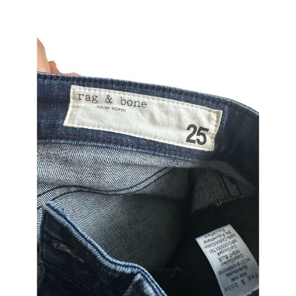 RAG & BONE Cate Dark Wash Mid Rise Flare Denim Jeans Size 25 - Picture 4 of 8